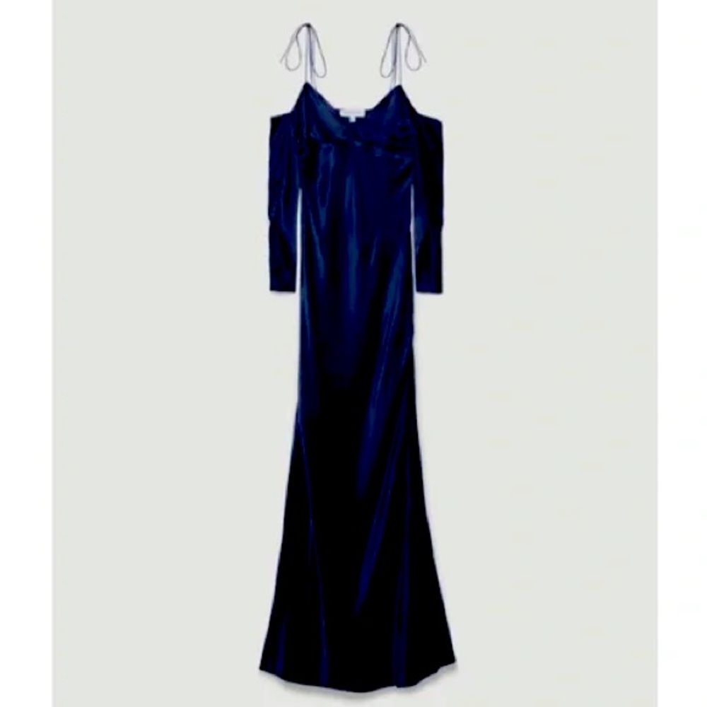 SOMETHING NAVY‎ Blue Maxi Dress Wedding Party Dress size M NWT - Picture 4 of 9